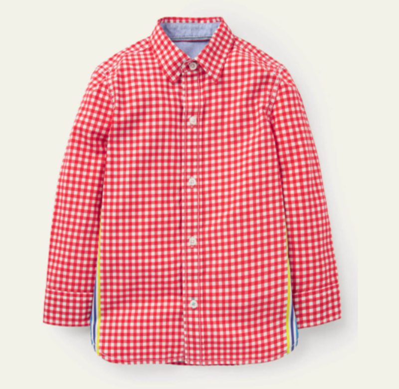 Casual Laundered Shirt - Red Gingham