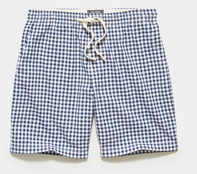 Seersucker Weekend Short in Navy Gingham