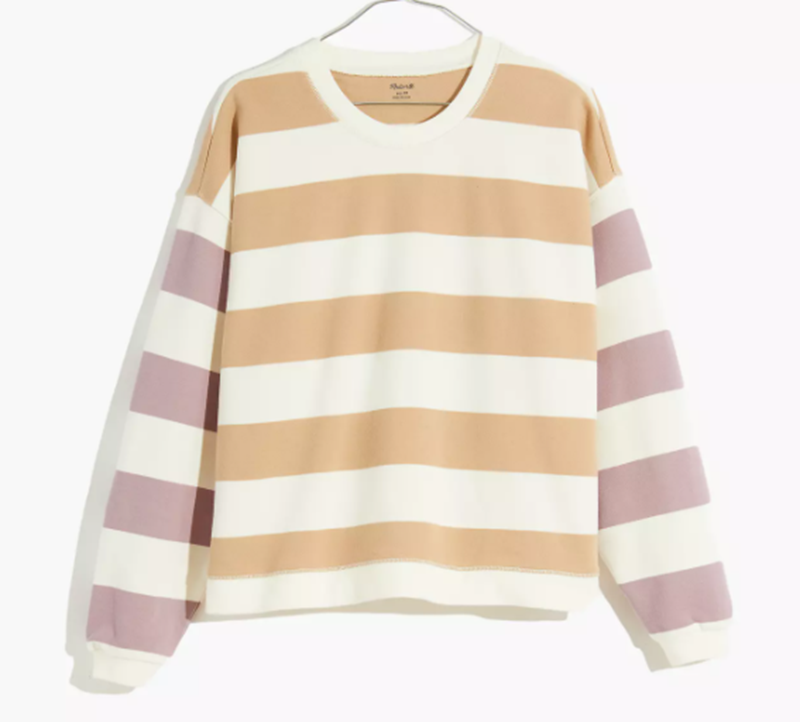 (Re)sourced Cotton Swing Sweatshirt in Stripe