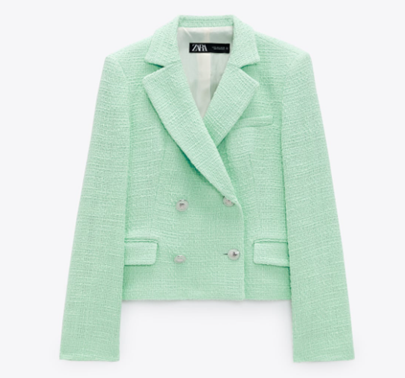 Textured Cropped Blazer
