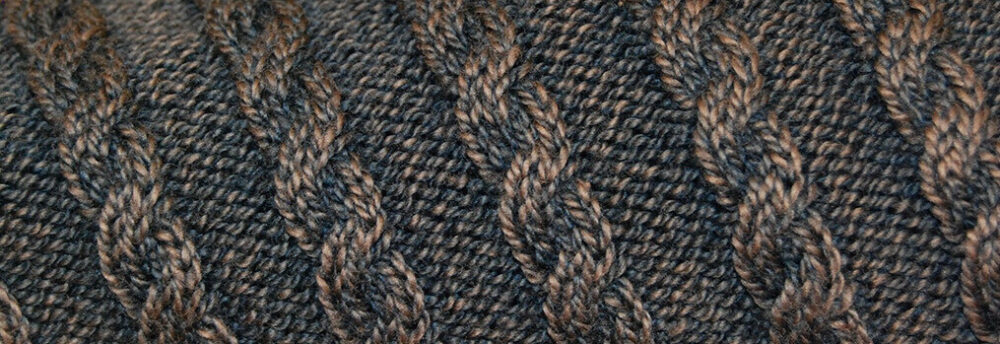 close up of cotton cable knit fabric