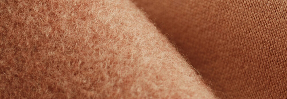 close up of cotton fleece fabric