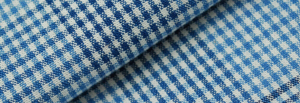 close up of cotton gingham fabric
