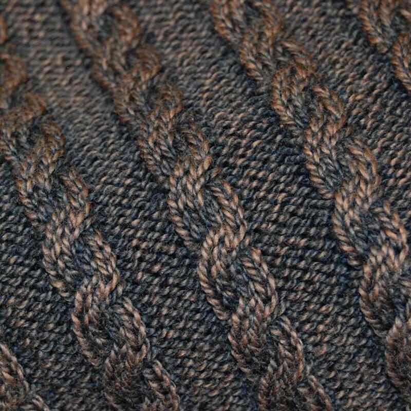 close up of cotton cable knit fabric