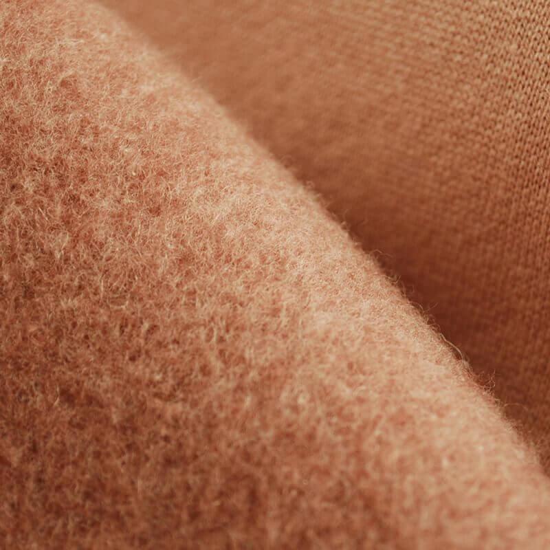 close up of cotton fleece fabric