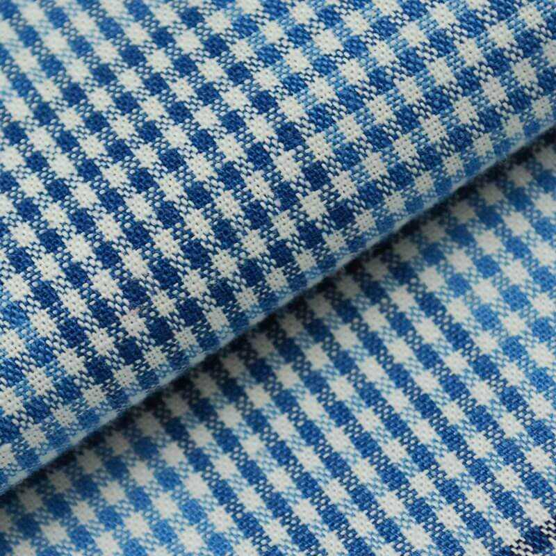 close up of cotton gingham fabric