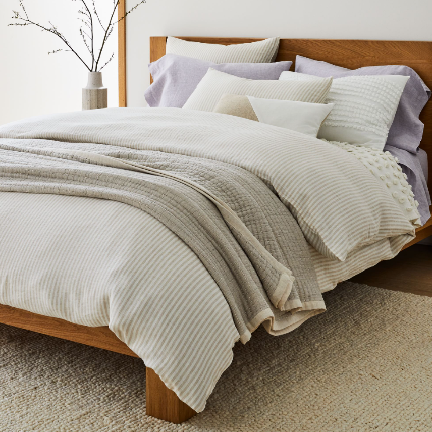 reversible double cloth cotton blanket from west elm