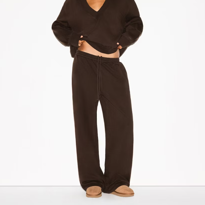 straight leg fleece pants 100 percent cotton from skims