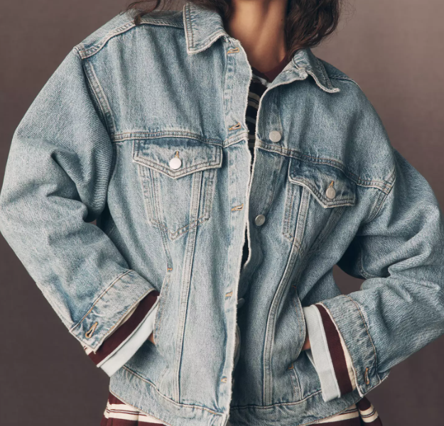 anthropologie one hundred percent cotton denim jacket