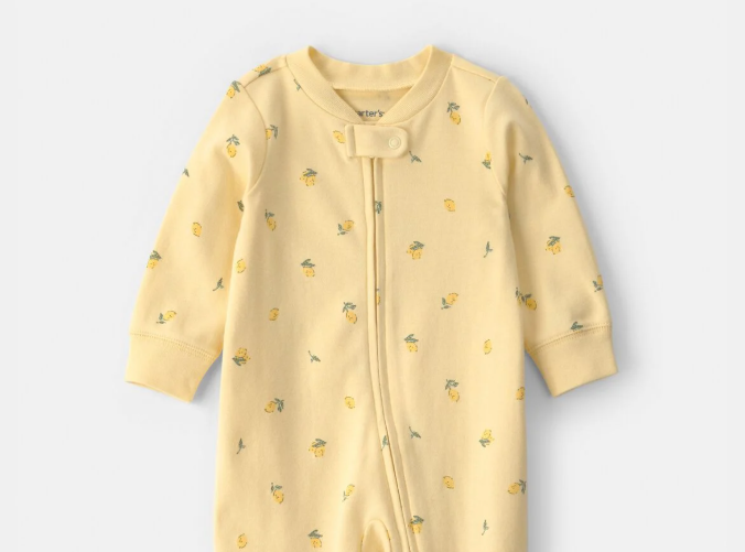 carters lemon two way cotton zip sleep and play pajamas for baby