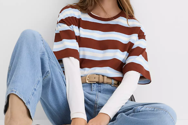 loft cotton striped t shirt