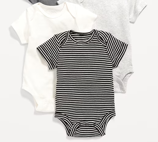 old navy cotton short sleeve bodysuits 5 pack