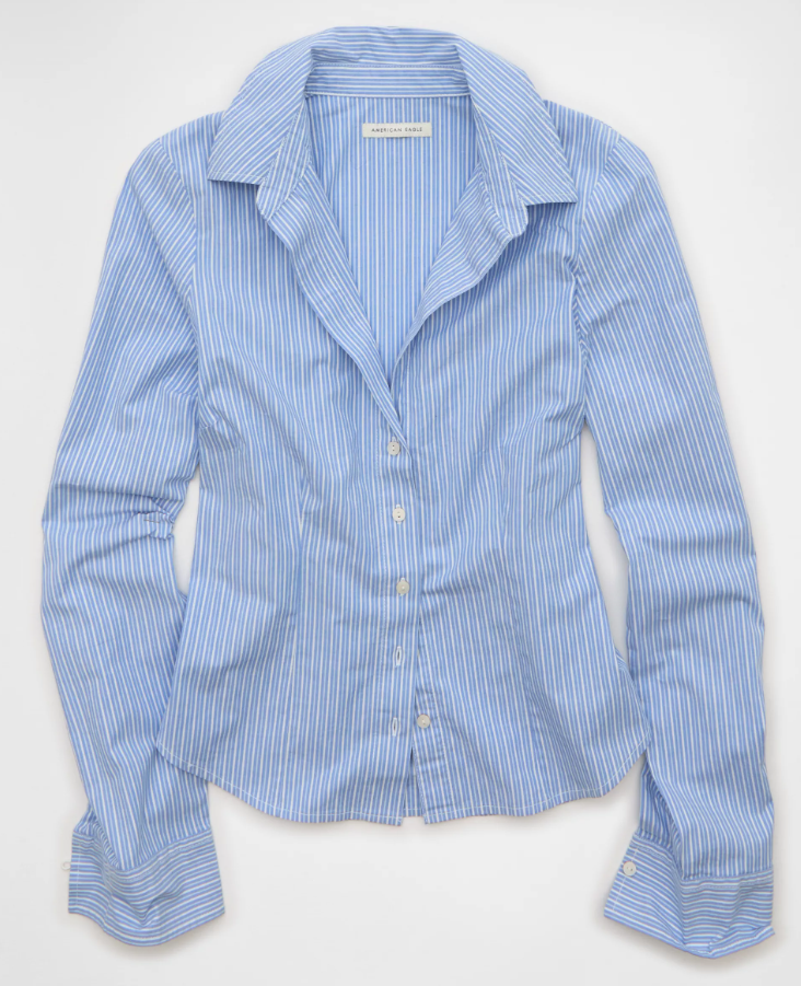 American-Eagle-AE-Fitted-Wide-Cuff-Button-Up-Shirt