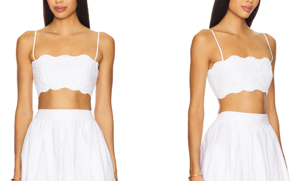 Embroidered Poplin Micro String Top